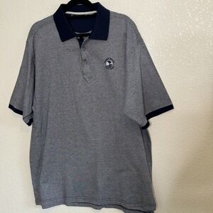 Bobby Jones Polo Shirt Men's 2XL Navy White Print Pebble Beach Vintage Golf Logo